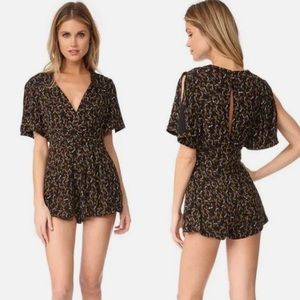 Free People Met Virginia Black Combo Romper Size 8